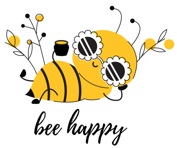 Bienen Grafik-Bee happy