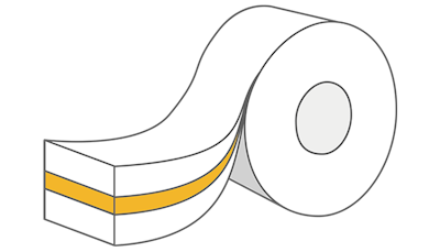 Etikettenrolle mit Haftklebstoff