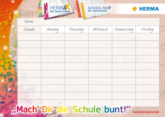 Stundenplan mit buntem Rand 