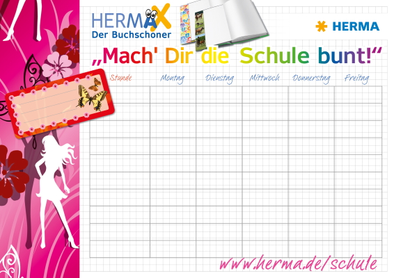 Stundenplan mit pinkem Rand 