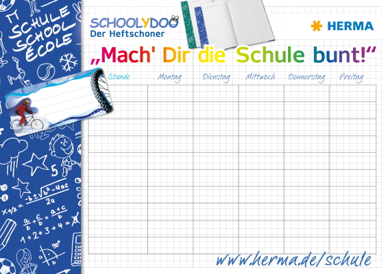 Stundenplan mit blauem Rand 