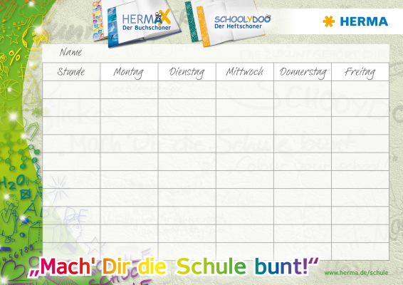 Stundenplan mit grünem Rand 