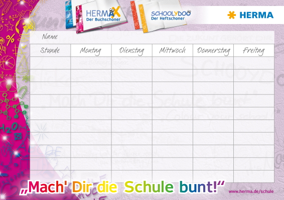Stundenplan mit lila Rand 