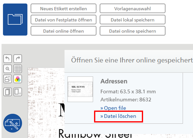 Feld mit Datei löschen 