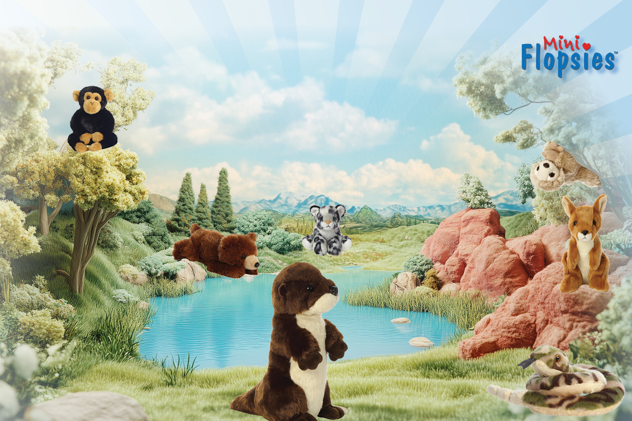 Stehender Plüschotter vor dem See