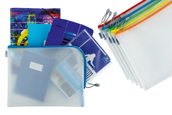 Universaltasche gefüllt mit Schulprodukten