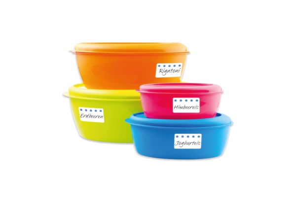 Tiefkühletiketten auf Tupperware