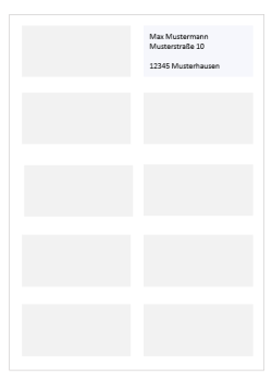 Unterlagenmaterial mit Etikett