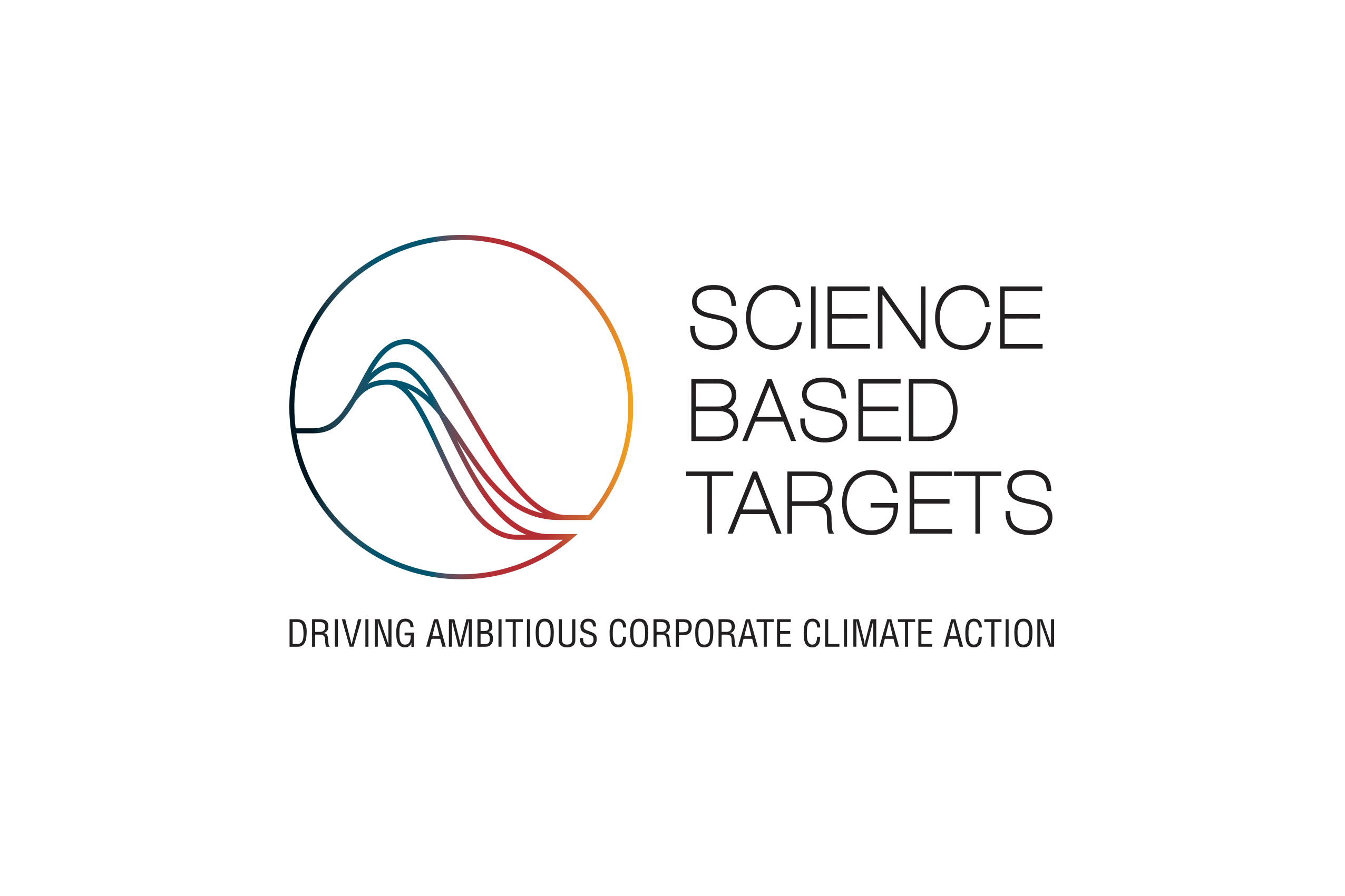Logo der Science Based Targets Initiative mit einem stilisierten Wellenmuster und dem Text "SCIENCE BASED TARGETS".