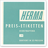 HERMA Preis-Etiketten, selbsthaftend, sortiert in 52 Preisen, mit einem Preis von 0,10 Euro.