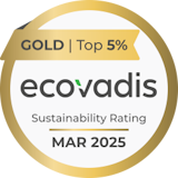 Goldmedaille für Nachhaltigkeitsbewertung von EcoVadis, Top 5%, gültig bis März 2025.