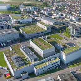 Luftaufnahme des HERMA Campus in Filderstadt