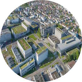 Luftaufnahme des HERMA Campus in Filderstadt