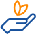 Ein stilisiertes Logo mit einem blauen Hand-Symbol und einem orangefarbenen Herz darüber.