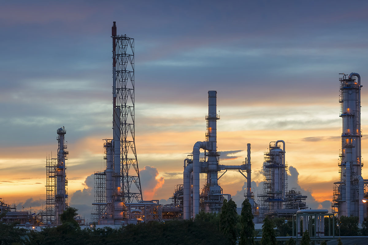 Petrochemische Anlage in der Chemie-Branche