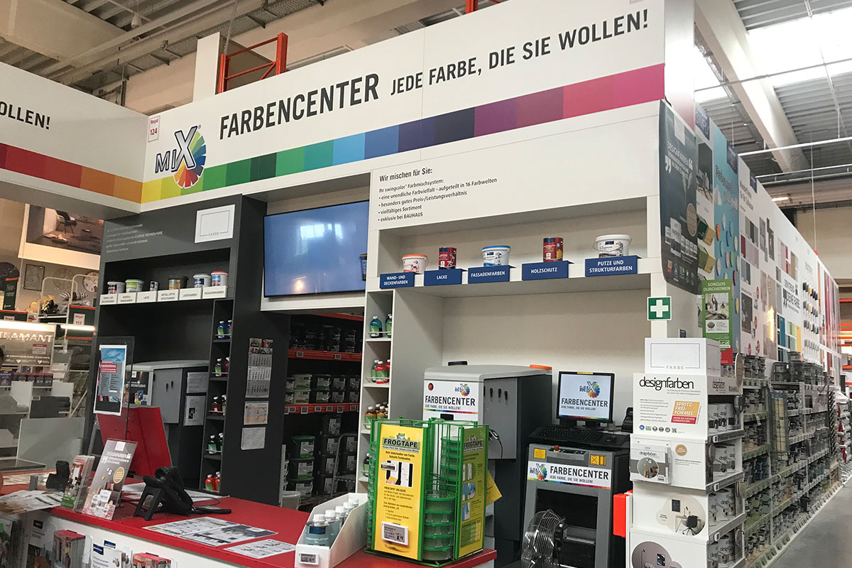Lösungen Baustoffsektor: Farbmischcenter im Baumarkt