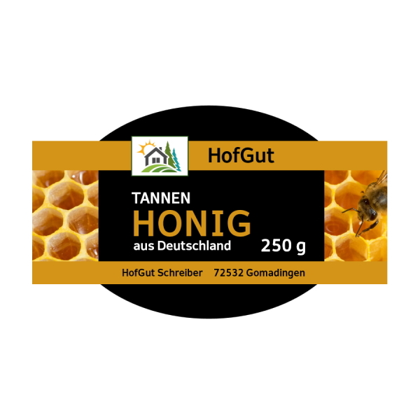 Rollenetiketten im Digitaldruck online bestellen: Honigetikett in Sonderform, weißer Hintergrund
