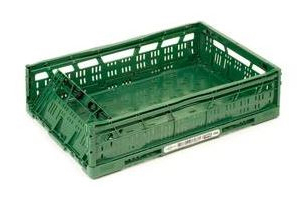 Grüner Mehrwegbehälter (Klappbox), ideal zu kennzeichnen mit Wash-off Etiketten