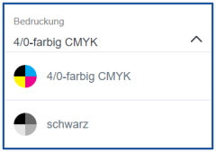 Etiketten-Konfigurator: Auswahl Bedruckung