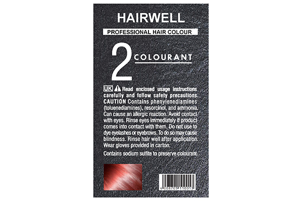 Farbinkjet-Rollenetiketten: Bedrucktes Etikettenbeispiel Haarfarbe