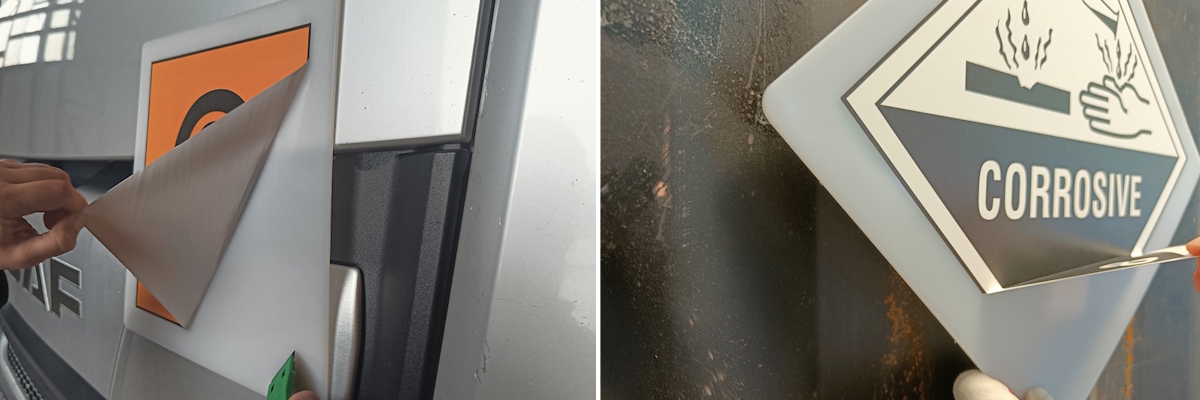 Gefahrstoff- und Gefahrgut-Etiketten: PE-Tafel mit Placard