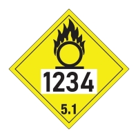 Gefahrstoff- und Gefahrgut-Etiketten: Placard Klasse 5.1 mit individuellem Eindruck