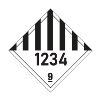 Gefahrstoff- und Gefahrgut-Etiketten: Placard Klasse 9 mit individuellem Eindruck