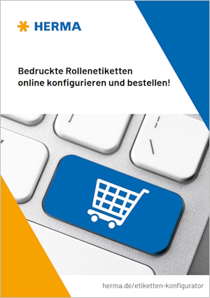 Prospekt-Download: Titelseite Prospekt Etiketten-Konfigurator Rollenetiketten Digitaldruck, deutsch
