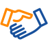 Logo mit stilisierten Buchstaben "PSD" in Orange und Blau, kombiniert mit einem grafischen Telefonsymbol.