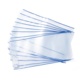 Eine Stapel transparenter Dokumentenhüllen mit blauen Rändern, geeignet zur Aufbewahrung von Unterlagen und Dokumenten.