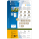 Produktverpackung von HERMA mit Informationen zu Etiketten, Anwendungsanleitungen und einem QR-Code für zusätzliche Software.