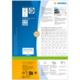 Produktinformationen von HERMA, einschließlich Softwareangebot, QR-Code und Tabelle mit verschiedenen Etikettengrößen.