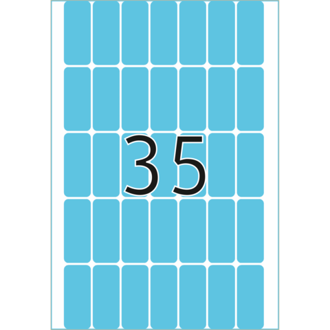 Eine blaue Tafel mit der Zahl 35 in der Mitte, umgeben von einem Muster aus rechteckigen Formen.