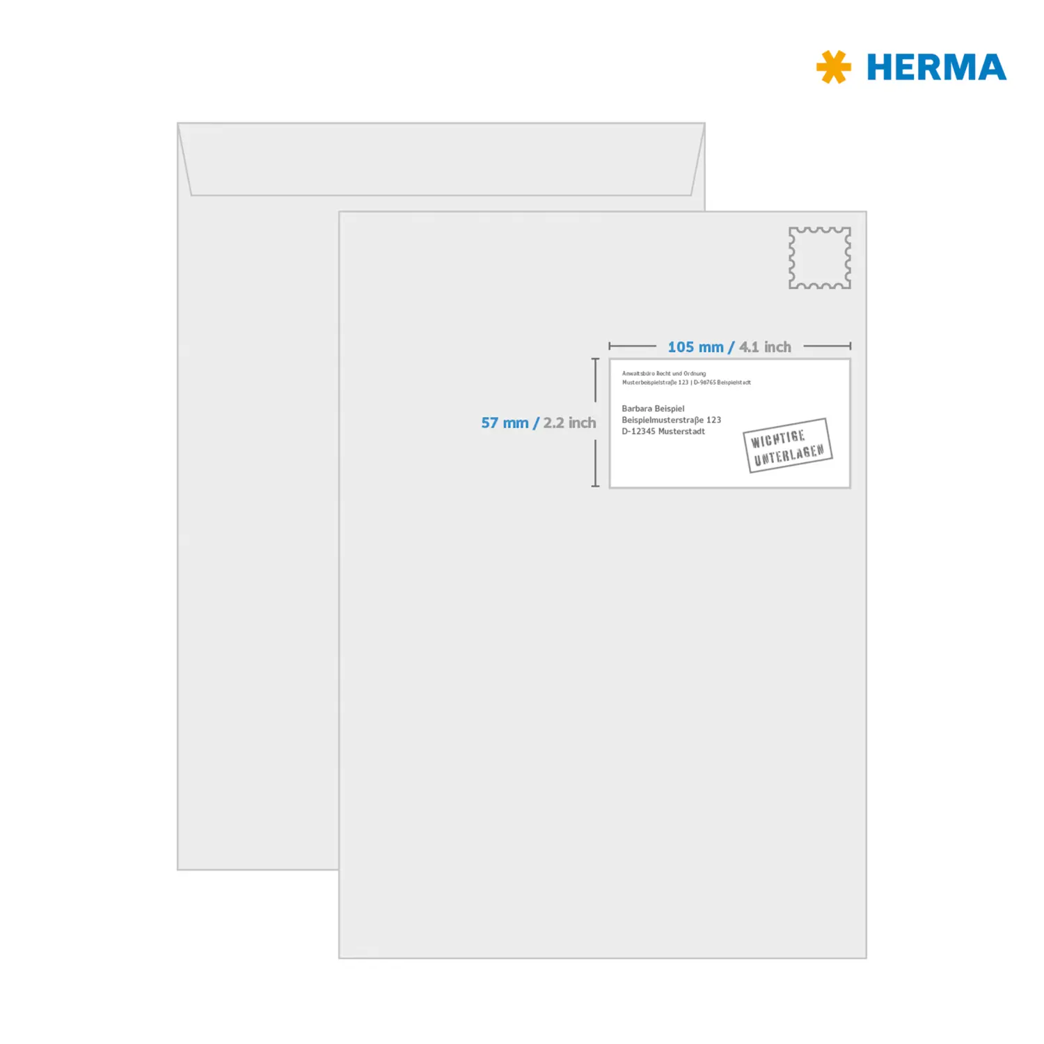 HERMA 4457 Universele Etiketten A4 - 105x48mm, 100 Vellen Mat Wit, Zelfklevend Voor Printer