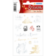 Weihnachtsaufkleber mit verschiedenen Motiven und Texten wie "Winter time", "Merry Christmas" und "Be merry & bright".