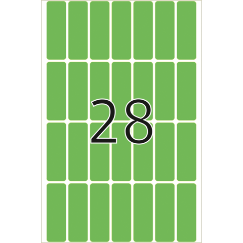 Eine grüne Tafel mit der Zahl 28 in der Mitte, umgeben von mehreren rechteckigen Feldern.