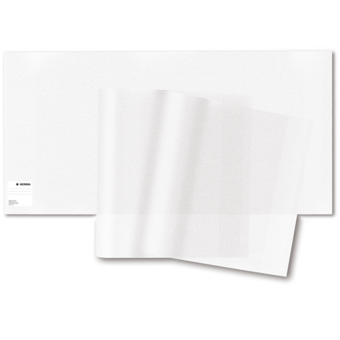 Transparente Folienblätter auf einem weißen Hintergrund, teilweise übereinandergelegt.