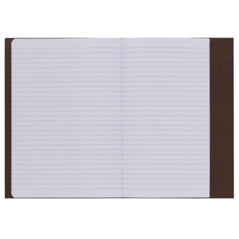 Ein offenes Notizbuch mit linierten Seiten, das auf einem Tisch liegt. Die Seiten sind leer und bereit zum Beschreiben.