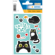 Aufkleber mit verschiedenen Katzenmotiven, Pfotenabdrücken, einem Wollknäuel und dem Text "Have a nice day".