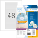 CD-Etiketten von HERMA, Packung mit 48 Etiketten, inklusive Software-Hinweis und Produktdetails auf der Verpackung.