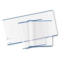 Transparente Buchschoner mit blauem Rand