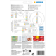 Produktübersicht mit verschiedenen Etikettenformaten, Farben und Anwendungshinweisen von Herma. QR-Code und Kontaktdaten sind ebenfalls enthalten.
