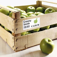 Anwendungsbild Poweretikett auf Apfelkiste