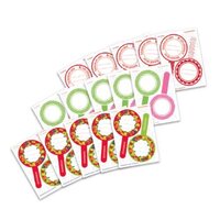 Gruppenbild Deckeletiketten in verschiedenen Farben