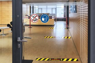 Hygienehinweisschilder aus dem HERMA Hygienesortiment