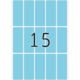 Zahl "15" in großer, schwarzer Schrift auf einem hellblauen Hintergrund, umgeben von mehreren hellblauen Rechtecken.