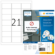 Ein Blatt mit ablösbaren Etiketten, das die Aufschrift "Außer Betrieb. Out of order" zeigt, sowie die Produktdetails von Herma.