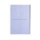 Eine leere, blaue Postkarte mit einem leeren Adressfeld und Linien für die Adresse auf der Rückseite.