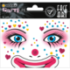 Gesichtsmalset mit bunten Glitzersteinen und Herzmotiven, geeignet für Partys und kreative Gesichtsbemalung.