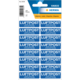 Blatt mit Aufklebern für Luftpost, beschriftet mit "LUFTPOST PAR AVION PRIORITAIRE" in blauer Schrift auf weißem Hintergrund.